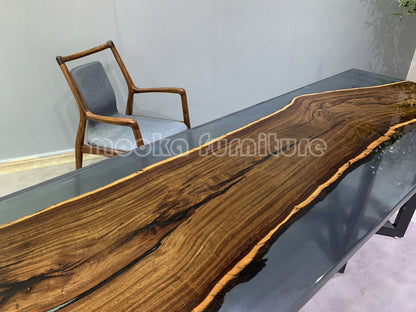 Resin Wood Dining Table - MOOKAFURNITURE