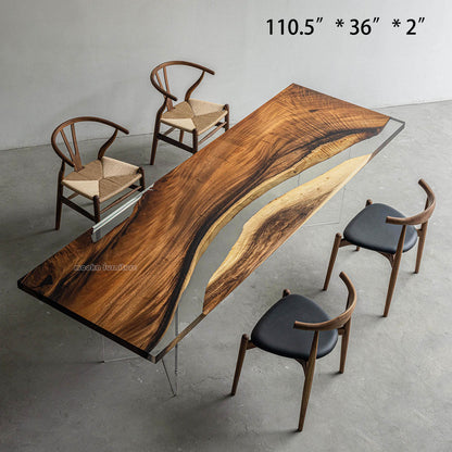 Resin Wood Dining Table - MOOKAFURNITURE