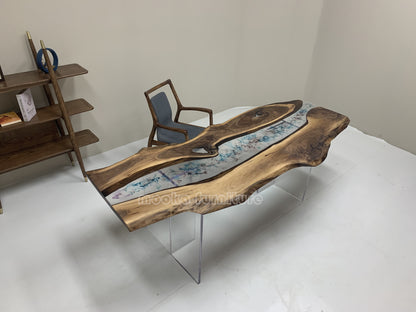 Resin Wood Dining Table - MOOKAFURNITURE