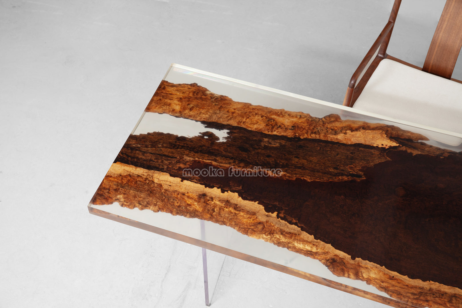 Resin Wood Dining Table - MOOKAFURNITURE