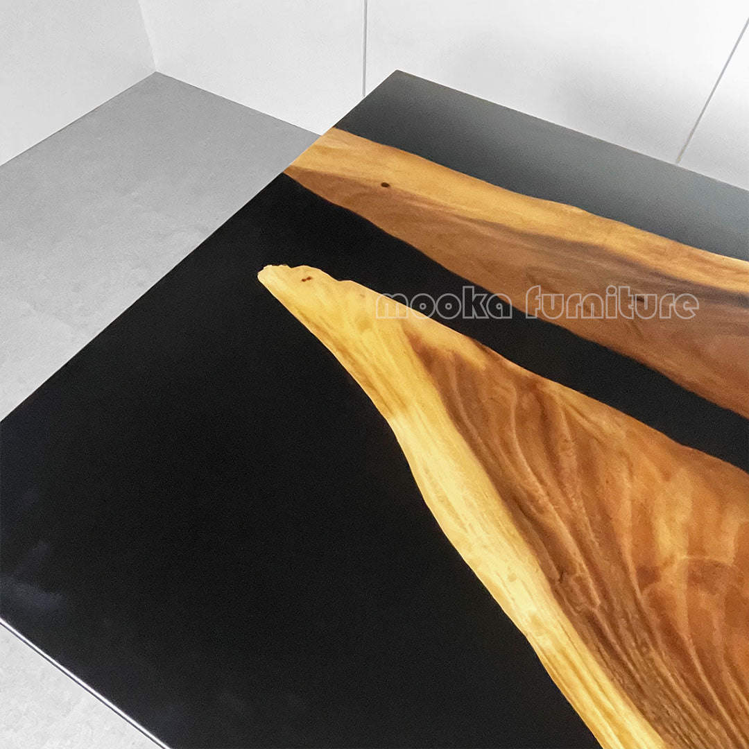 Resin Wood Dining Table - MOOKAFURNITURE