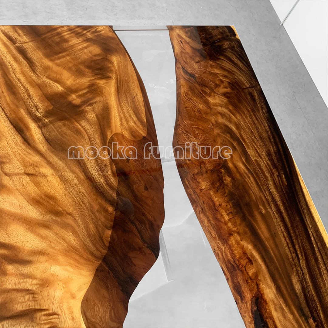 Resin Wood Dining Table - MOOKAFURNITURE