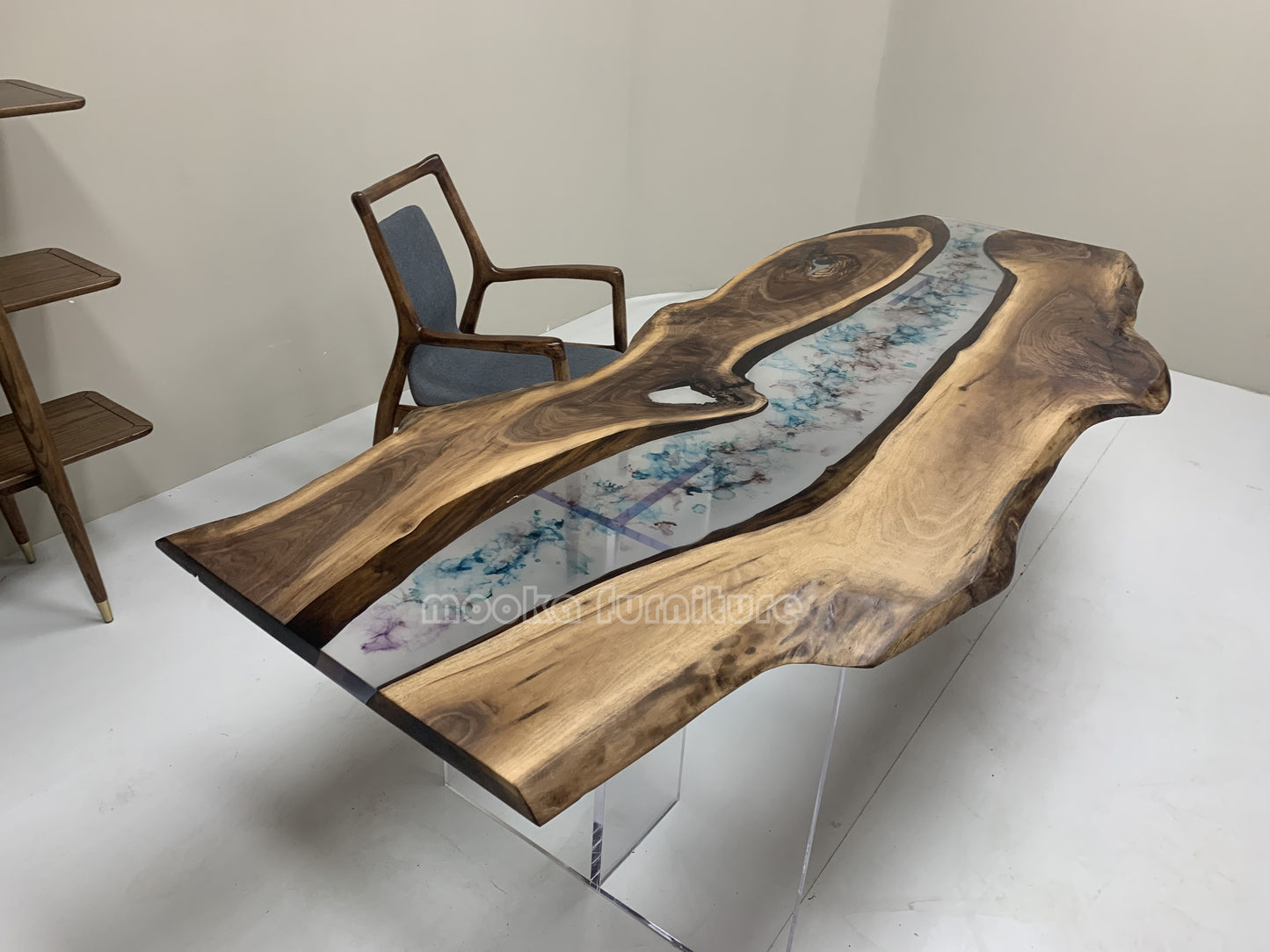 Resin Wood Dining Table - MOOKAFURNITURE