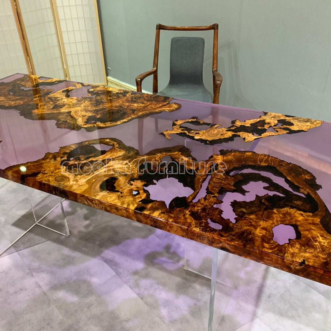 Resin Wood Dining Table - MOOKAFURNITURE