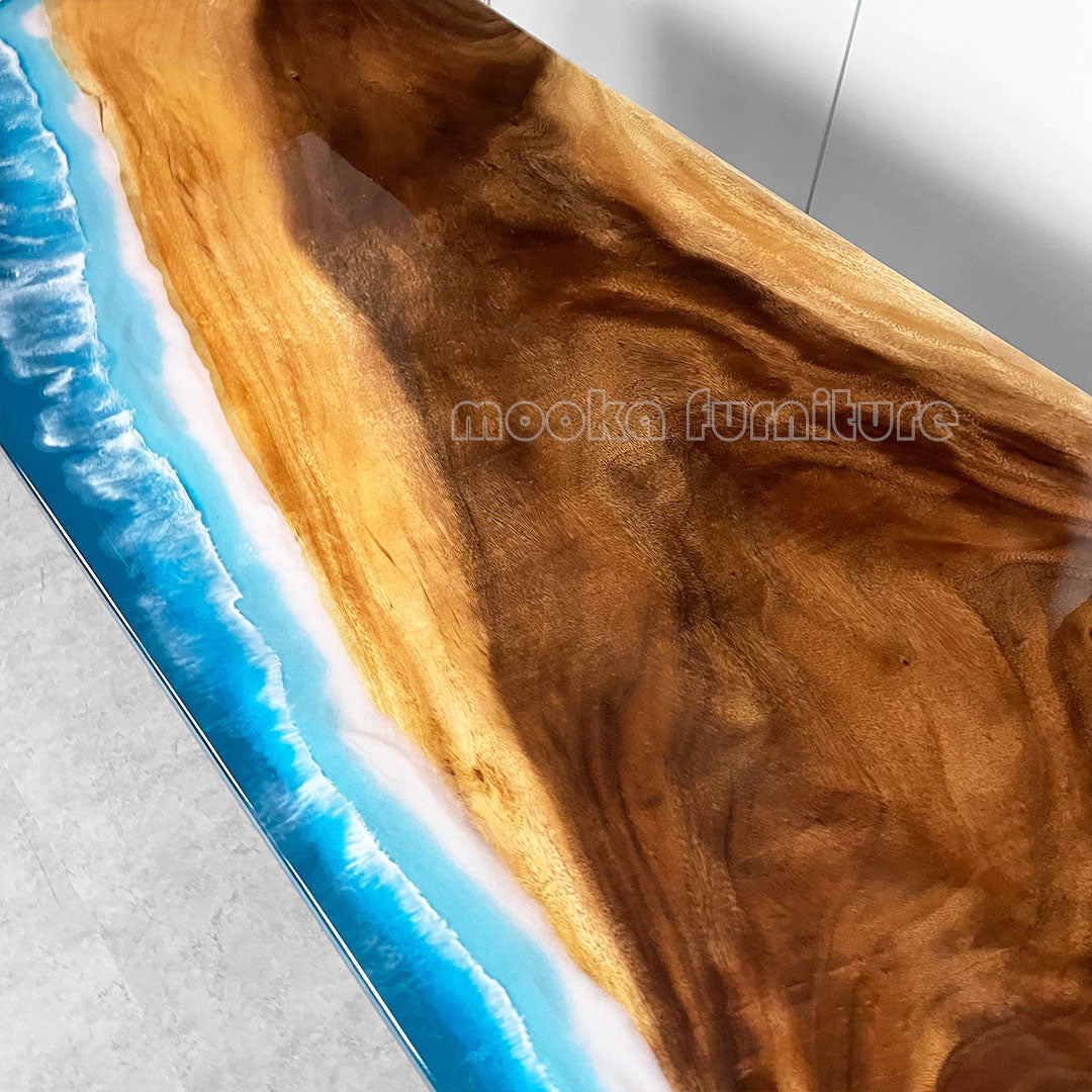 Resin Wood Dining Table - MOOKAFURNITURE