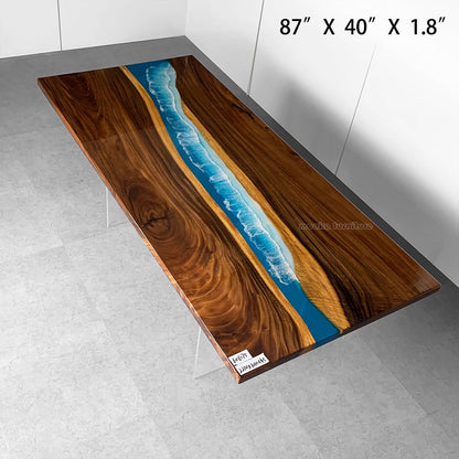 Resin Wood Dining Table - MOOKAFURNITURE