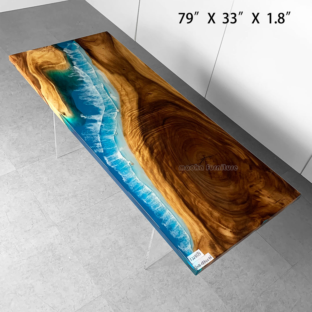 Resin Wood Dining Table - MOOKAFURNITURE