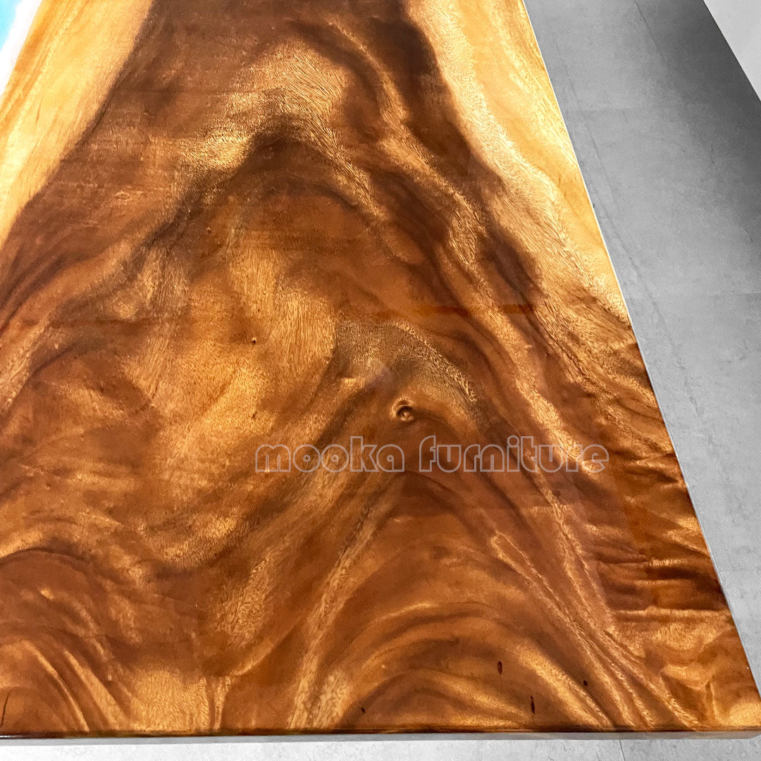 Resin Wood Dining Table - MOOKAFURNITURE