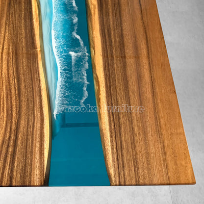 Resin Wood Dining Table - MOOKAFURNITURE