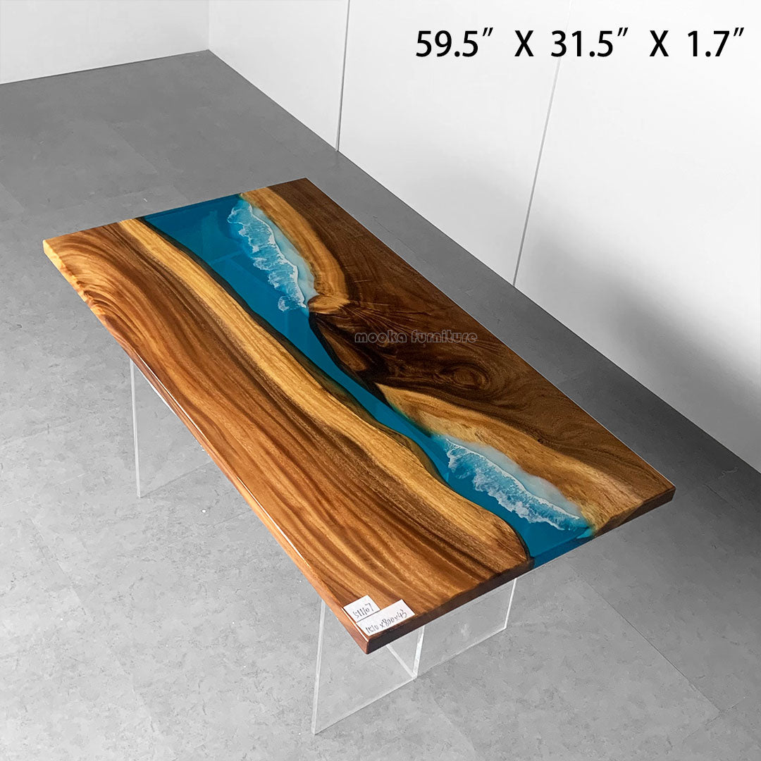 Resin Wood Dining Table - MOOKAFURNITURE