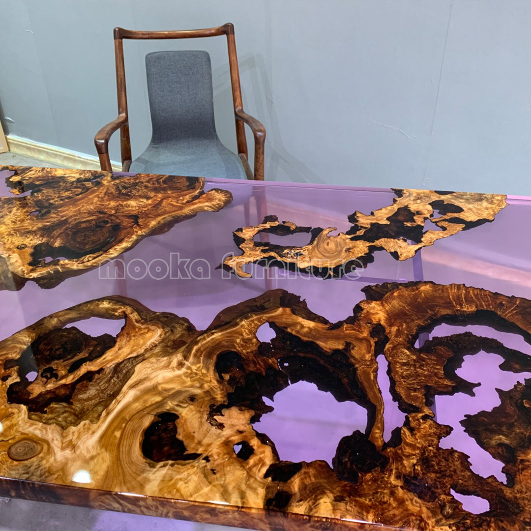 Resin Wood Dining Table - MOOKAFURNITURE