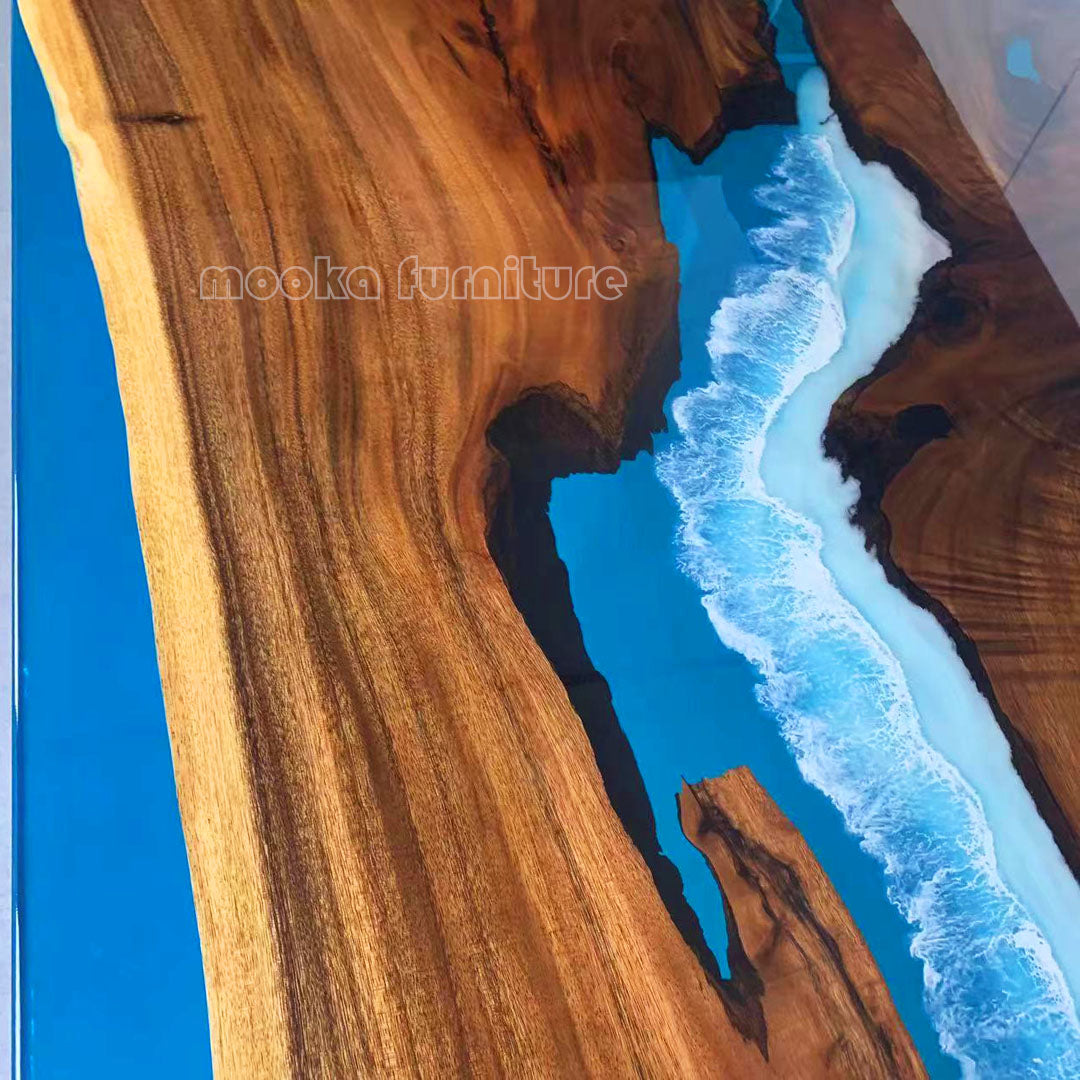 Resin Wood Dining Table - MOOKAFURNITURE