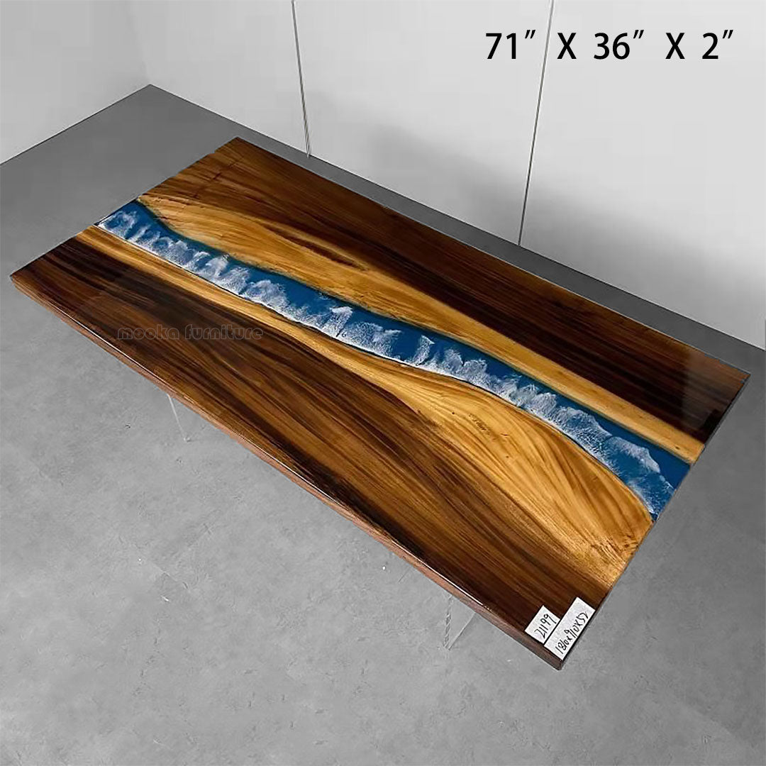 Resin Wood Dining Table - MOOKAFURNITURE