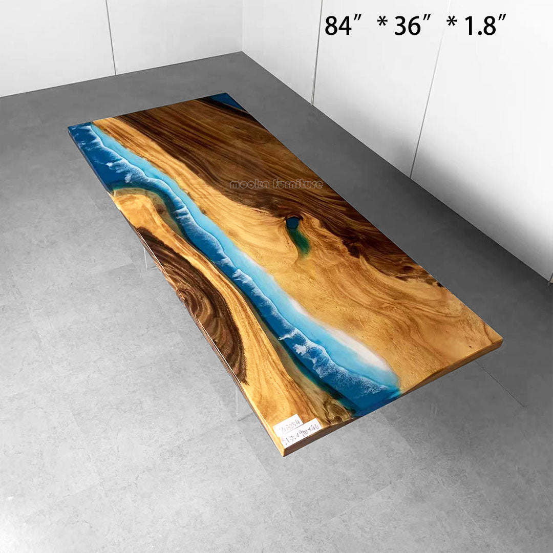 Resin Wood Dining Table - MOOKAFURNITURE