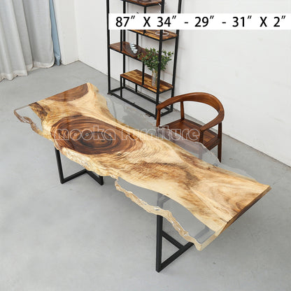 Resin Wood Dining Table - MOOKAFURNITURE