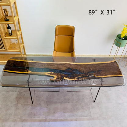 Resin Wood Dining Table - MOOKAFURNITURE