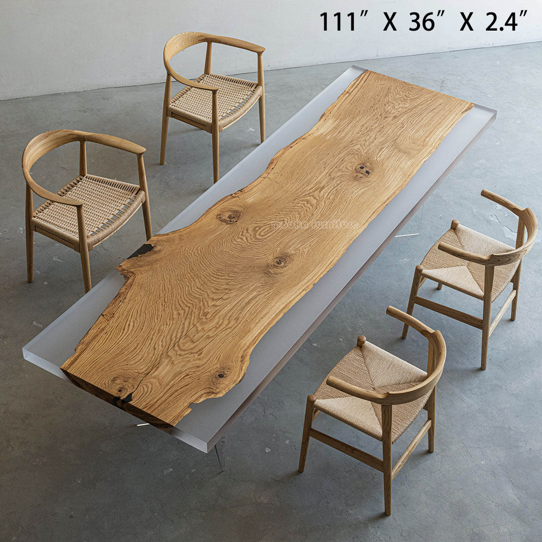 Resin Wood Dining Table - MOOKAFURNITURE