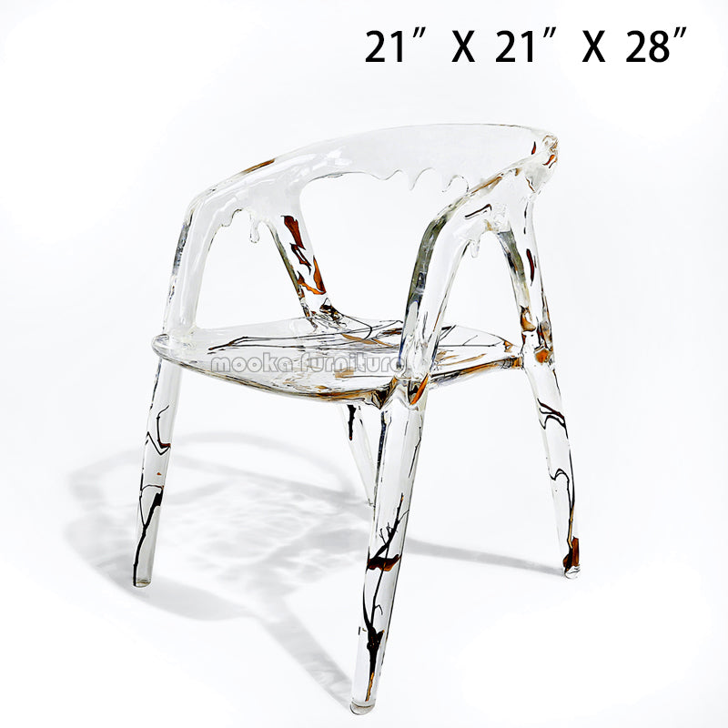 Resin Crystal Dining Chair - MOOKAFURNITURE