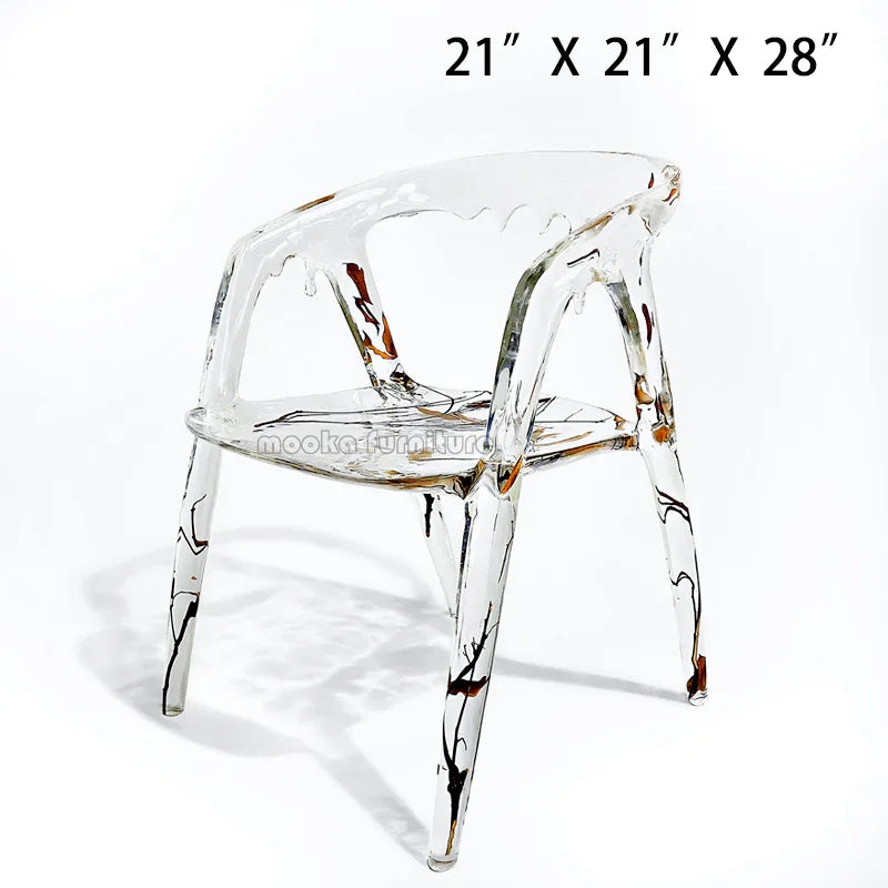 Resin Crystal Dining Chair - MOOKA FURNITURE