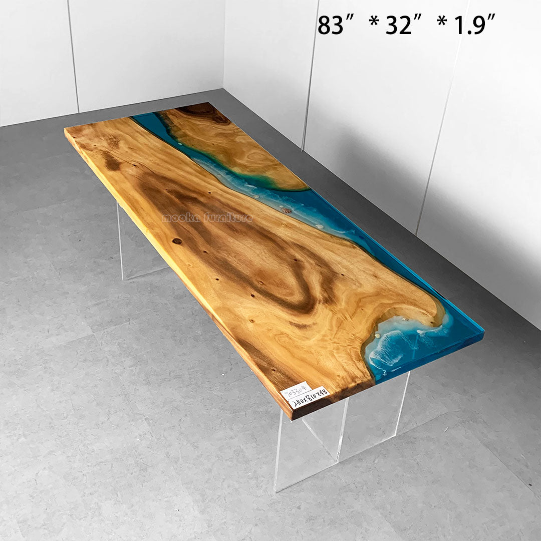 Resin Wood Dining Table - MOOKAFURNITURE