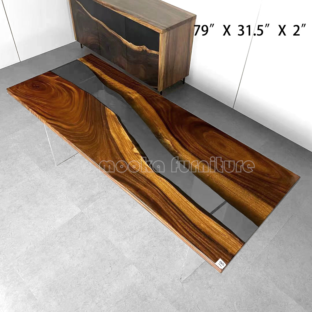 Resin Wood Dining Table - MOOKAFURNITURE