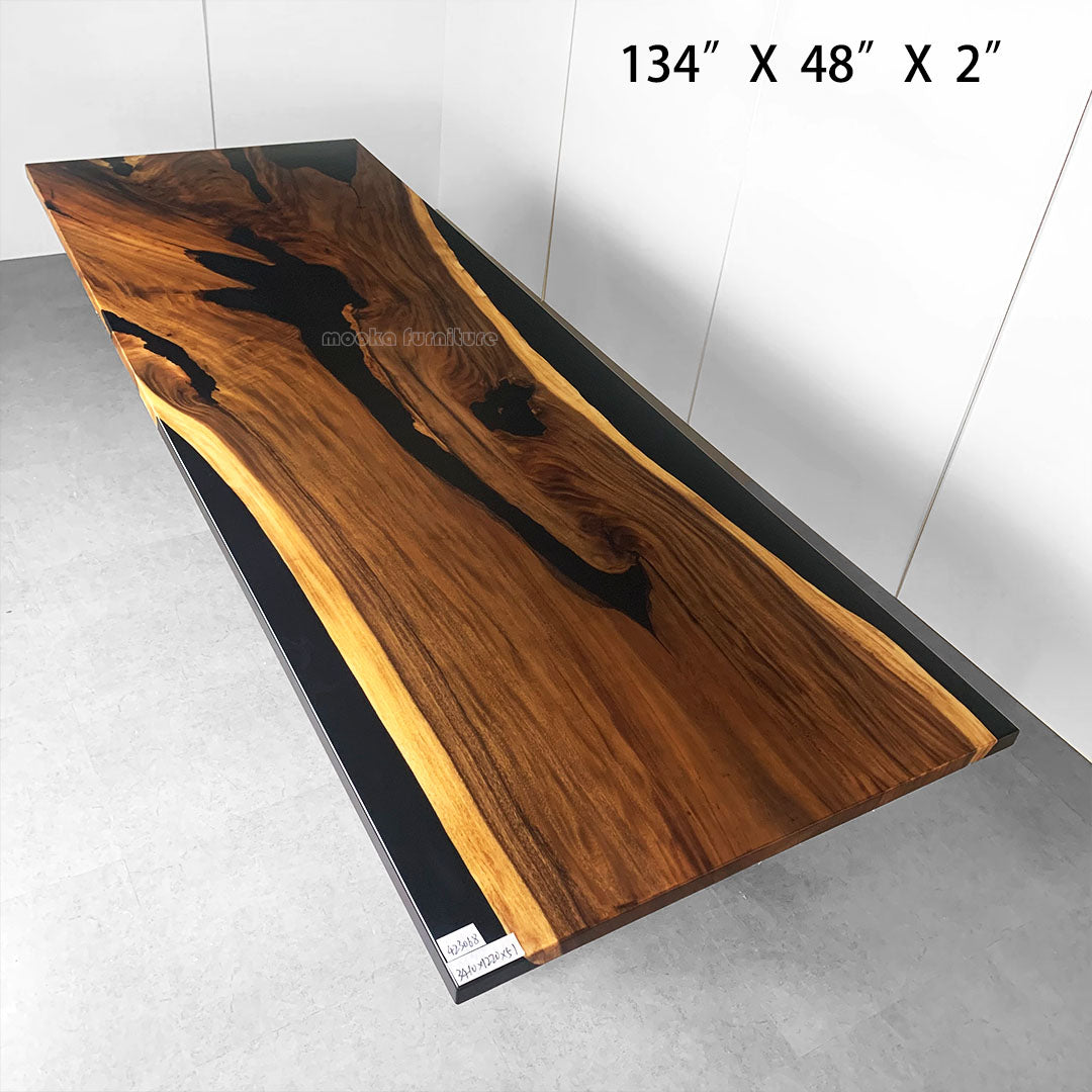 Resin Wood Dining Table - MOOKAFURNITURE