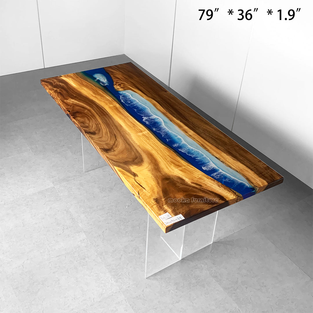 Resin Wood Dining Table - MOOKAFURNITURE