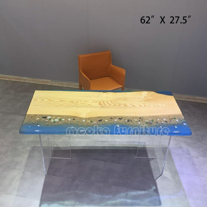 Resin Wood Dining Table - MOOKAFURNITURE