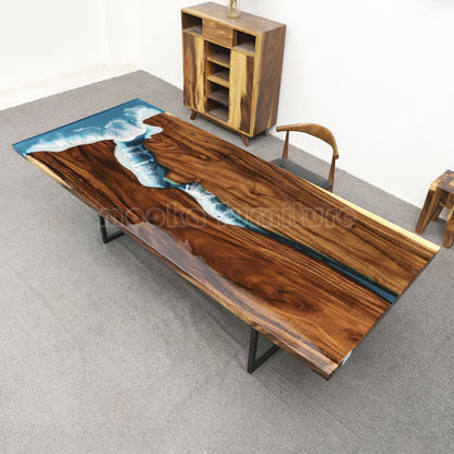 Resin Wood River Table - MOOKAFURNITURE