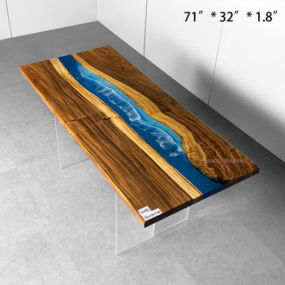 Resin Wood Dining Table - MOOKAFURNITURE