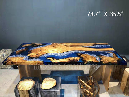 Resin Wood Dining Table - MOOKAFURNITURE