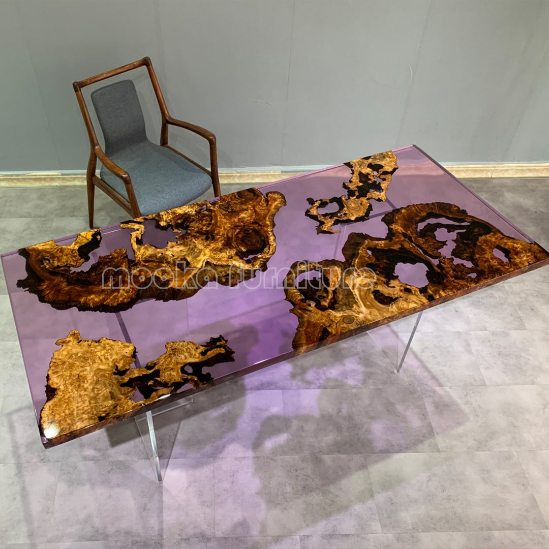 Resin Wood Dining Table - MOOKAFURNITURE