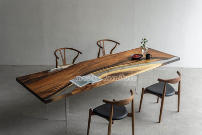 Resin Wood Dining Table - MOOKAFURNITURE