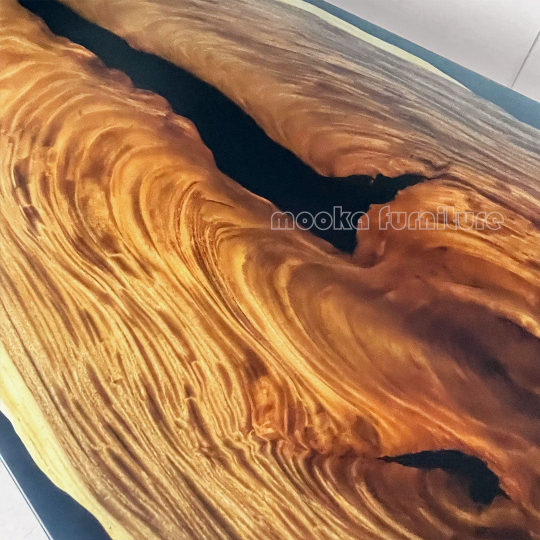 Resin Wood Dining Table - MOOKAFURNITURE