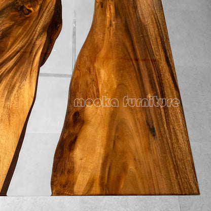 Resin Wood Dining Table - MOOKAFURNITURE