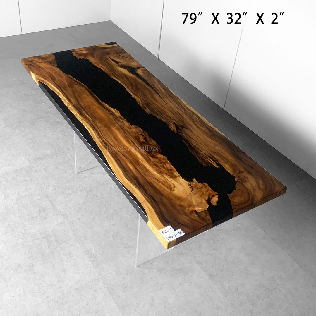 Resin Wood Dining Table - MOOKAFURNITURE