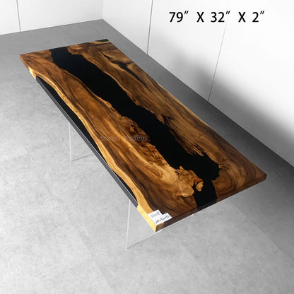 Resin Wood Dining Table - MOOKAFURNITURE