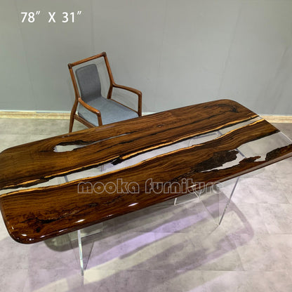 Resin Wood Dining Table - MOOKAFURNITURE