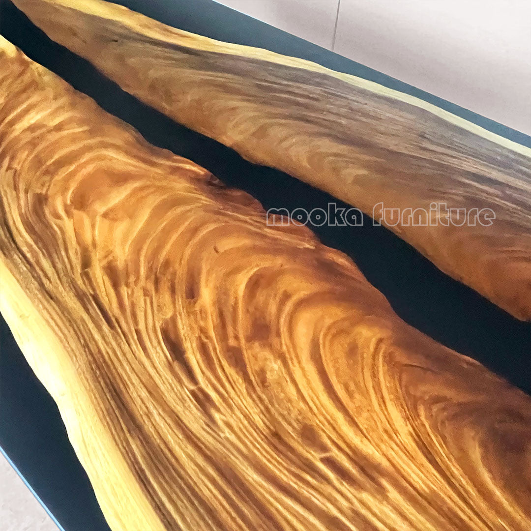 Resin Wood Dining Table - MOOKAFURNITURE