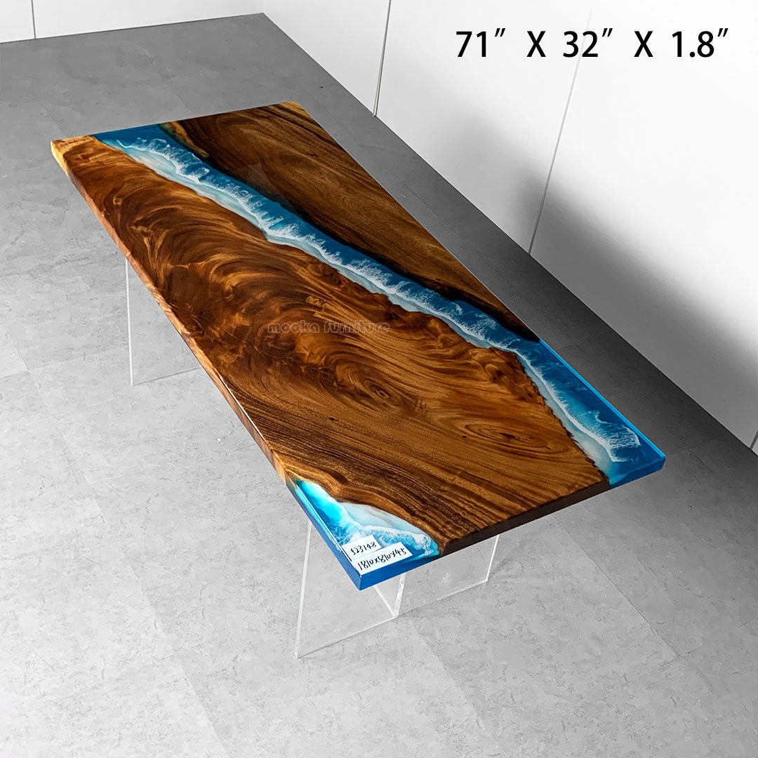 Resin Wood Dining Table - MOOKAFURNITURE