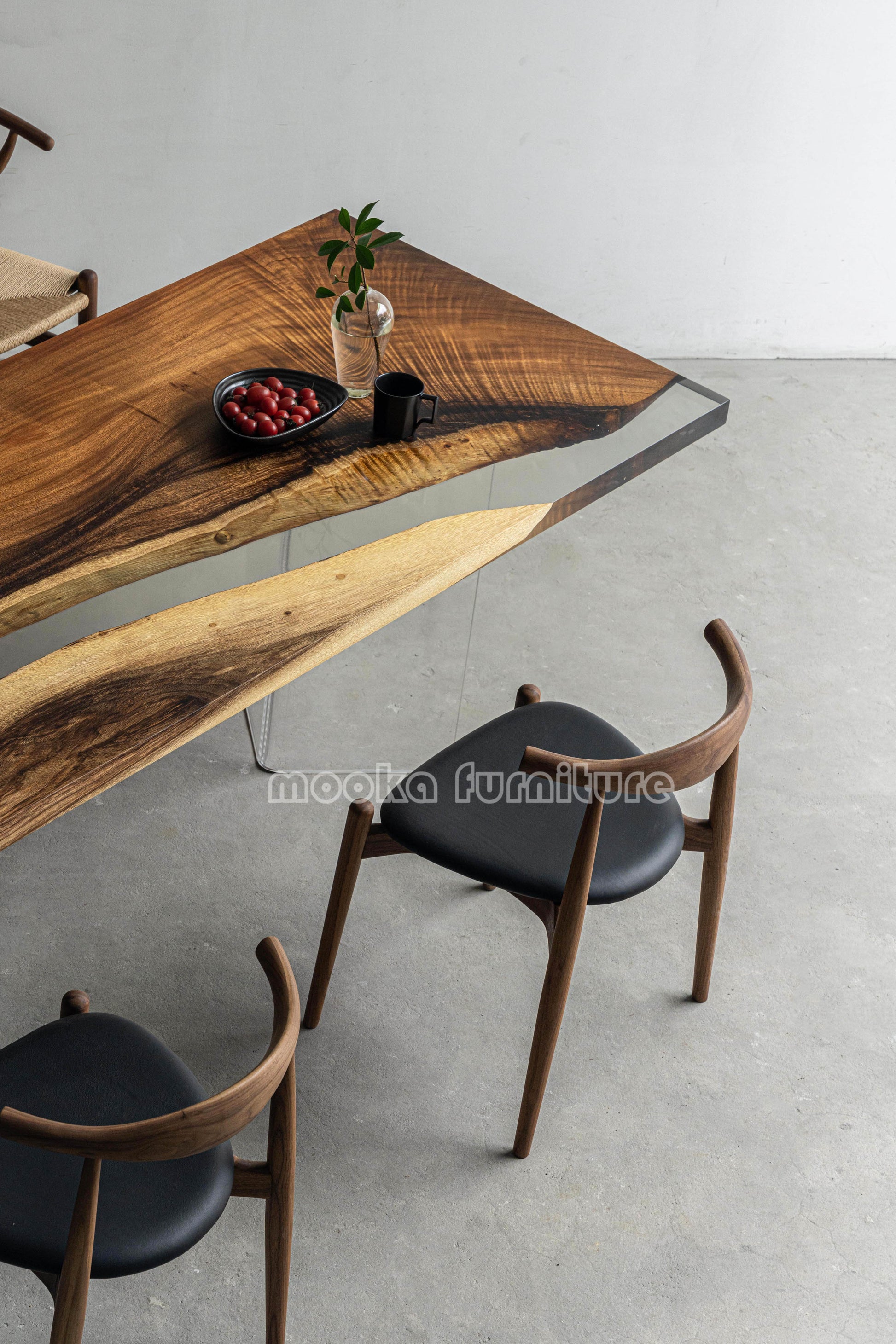 Resin Wood Dining Table - MOOKAFURNITURE