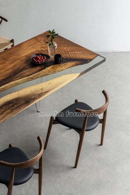 Resin Wood Dining Table - MOOKAFURNITURE