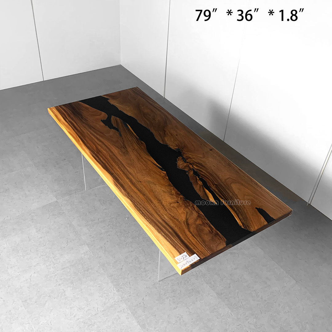 Resin Wood Dining Table - MOOKAFURNITURE