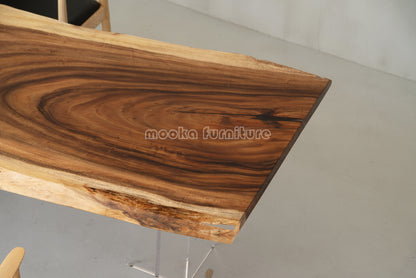 Resin Wood Dining Table - MOOKAFURNITURE