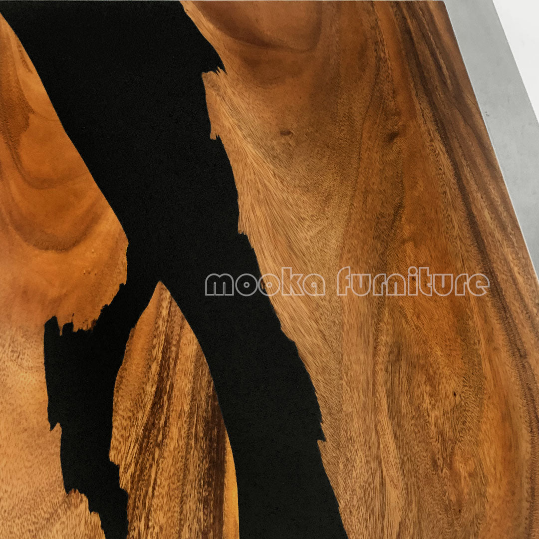 Resin Wood Dining Table - MOOKAFURNITURE