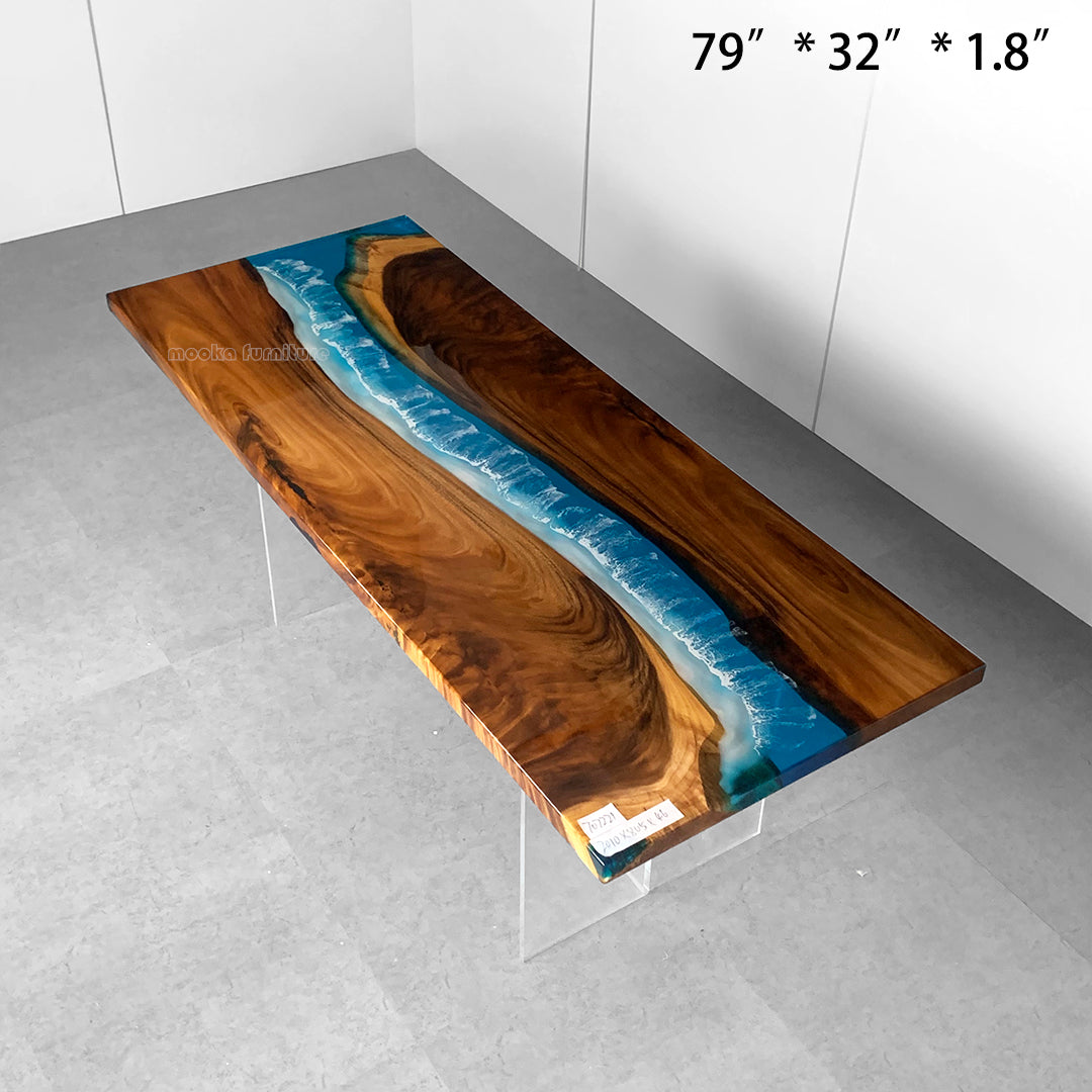 Resin Wood Dining Table - MOOKAFURNITURE