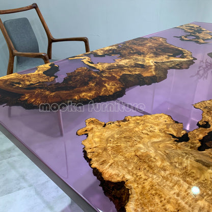 Resin Wood Dining Table - MOOKAFURNITURE