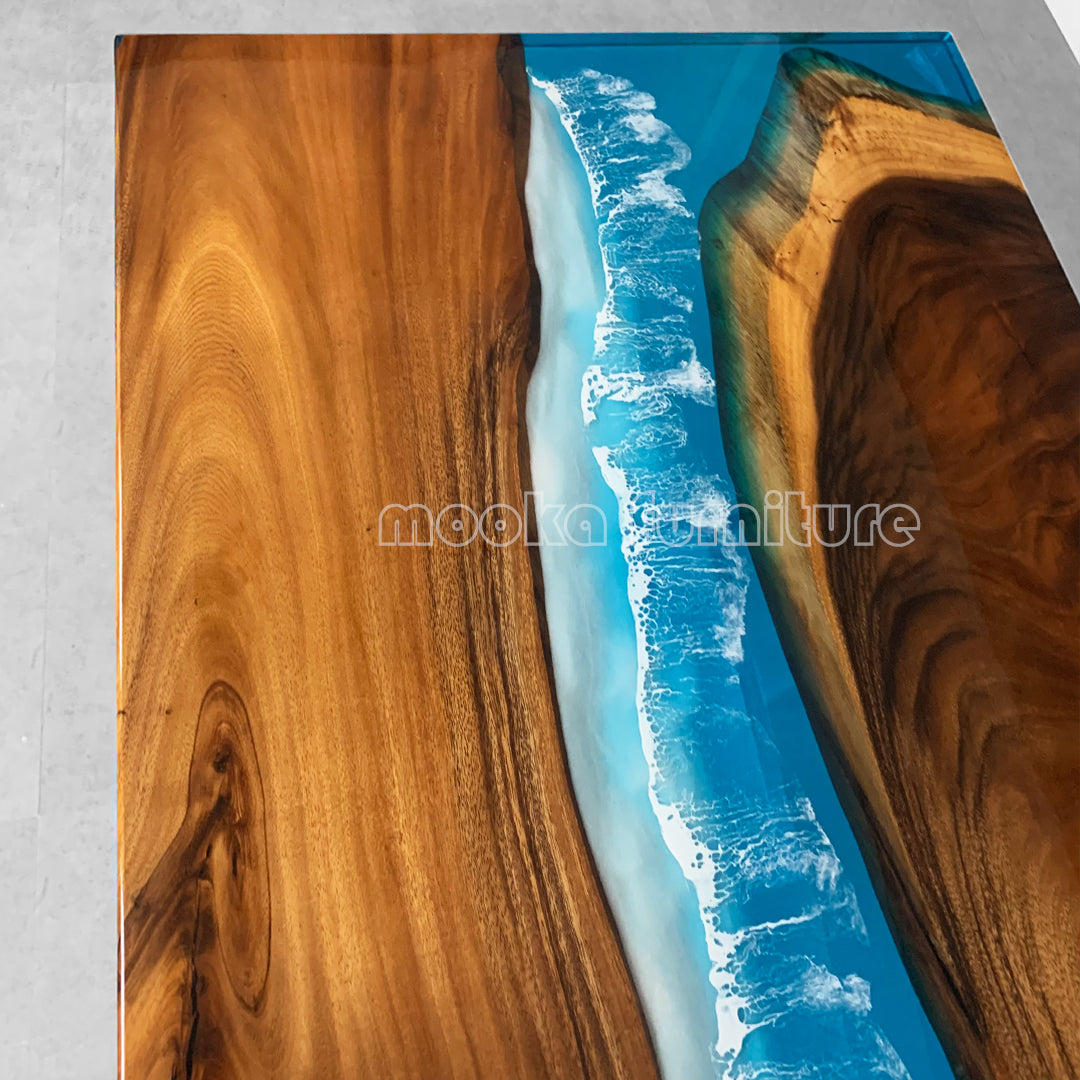 Resin Wood Dining Table - MOOKAFURNITURE