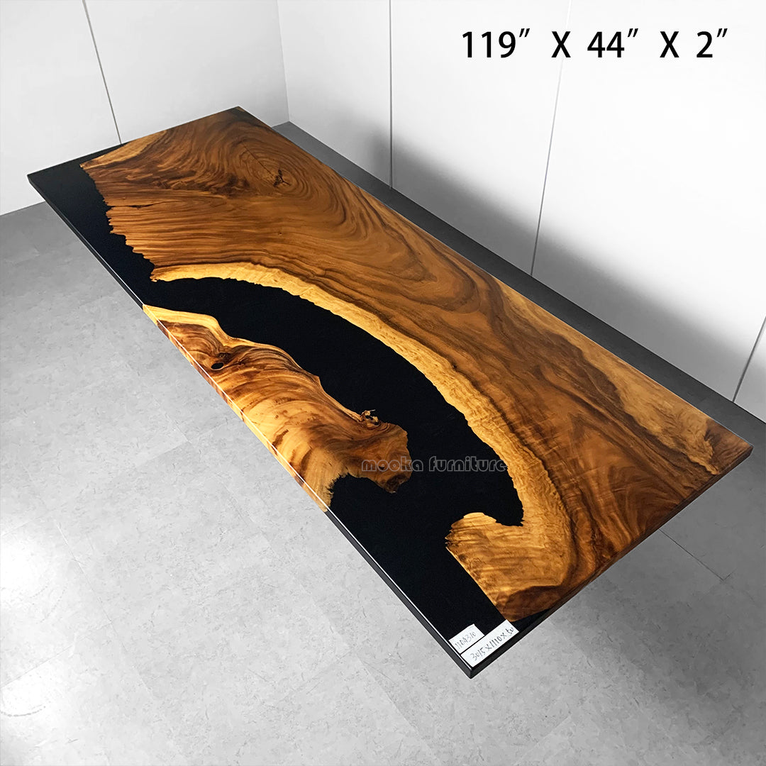 Resin Wood Dining Table - MOOKAFURNITURE