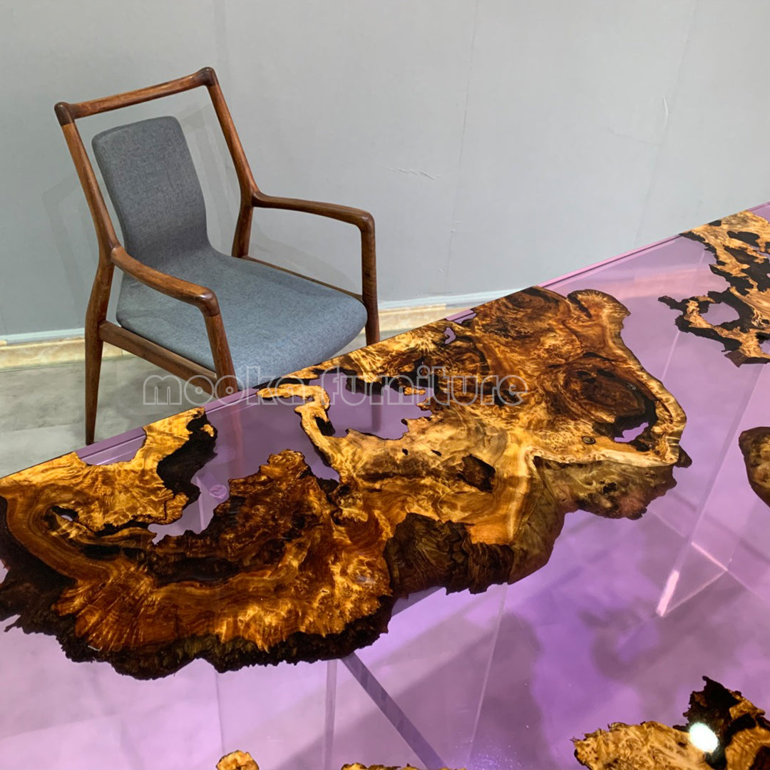 Resin Wood Dining Table - MOOKAFURNITURE